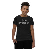 Motivational Youth T-Shirt" I am Inspired" Inspiring Law of Affirmation Youth Short Sleeve Unisex T-Shirt