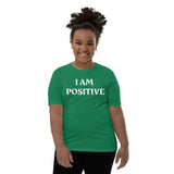 Motivational Youth T-Shirt "I am Positive" inspiring Law of Affirmation Youth Short Sleeve Unisex T-Shirt