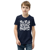 Motivational Youth T-shirt "Abstract Leaves" Inspiring Law of Affirmation Youth Short Sleeve Unisex T-Shirt