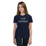 Motivational Youth T-Shirt" I am Inspired" Inspiring Law of Affirmation Youth Short Sleeve Unisex T-Shirt