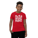 Motivational Youth T-shirt "Abstract Leaves" Inspiring Law of Affirmation Youth Short Sleeve Unisex T-Shirt