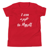 Motivational Youth T-Shirt "Gift to Myself" Inspiring Law of Affirmation Youth Short Sleeve T-Shirt