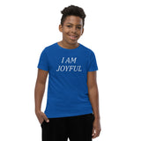 Motivational Youth T-Shirt "I am Joyful" Inspiring Law of Affirmation Youth Short Sleeve Unisex T-Shirt