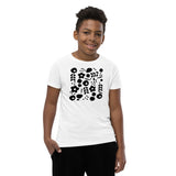 Motivational Youth T-Shirt "Flowers & Dots"  Custom designed Youth Short Sleeve Unisex T-Shirt